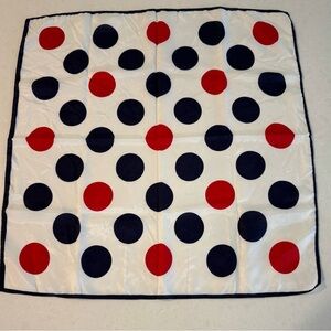 Vintage Style Polka Dot Scarf Red & Navy Blue